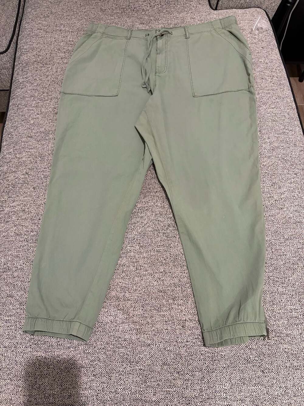 073-Sonoma Goods For Life Jogger Pants Size 1X Green Drawstring Ankle Zip